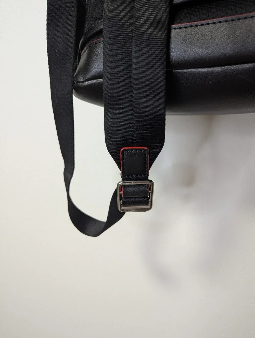Michael Kors Red and Black Kent Sport Utility Backpack with Front Zip Pockets